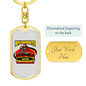 My Firefighter Sweetheart Keychain Stainless Steel or 18k Gold Dog Tag Keyring-Express Your Love Gifts