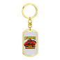 My Firefighter Sweetheart Keychain Stainless Steel or 18k Gold Dog Tag Keyring-Express Your Love Gifts