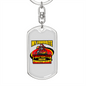 My Firefighter Sweetheart Keychain Stainless Steel or 18k Gold Dog Tag Keyring-Express Your Love Gifts