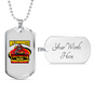 My Firefighter Sweetheart Necklace Stainless Steel or 18k Gold Dog Tag 24" Chain-Express Your Love Gifts