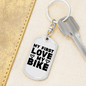 My First Love My Bike Biker Keychain Stainless Steel or 18k Gold Dog Tag Keyring-Express Your Love Gifts