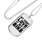 My First Love My Bike Biker Necklace Stainless Steel or 18k Gold Dog Tag 24"-Express Your Love Gifts