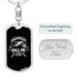 My Fishing Buddies Fishing Keychain Stainless Steel or 18k Gold Dog Tag Keyring-Express Your Love Gifts