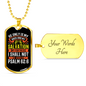 My Fortress My Salvation Psalm 62:6 Necklace Stainless Steel or 18k Gold Dog Tag 24" Chain-Express Your Love Gifts