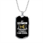 My German Shepherd Thinks I'm Cool Necklace Stainless Steel or 18k Gold Dog Tag 24" Chain-Express Your Love Gifts