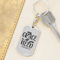 My Grace All You Need Through 2 Corintheans 12:9 Keychain Stainless Steel or 18k Gold Dog Tag Keyring-Express Your Love Gifts