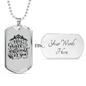 My Grace Is Sufficient Christian Necklace Stainless Steel or 18k Gold Dog Tag 24" Chain-Express Your Love Gifts