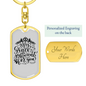 My Grace Is Sufficient Keychain Stainless Steel or 18k Gold Dog Tag Keyring-Express Your Love Gifts