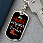 My Heart Belongs To A Trucker Swivel Keychain Dog Tag Stainless Steel or 18k Gold-Express Your Love Gifts