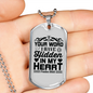 My Heart Christian Necklace Stainless Steel or 18k Gold Dog Tag 24" Chain-Express Your Love Gifts