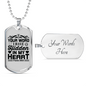 My Heart Christian Necklace Stainless Steel or 18k Gold Dog Tag 24" Chain-Express Your Love Gifts