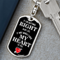 My Heart To You Keychain Stainless Steel or 18k Gold Dog Tag Keyring-Express Your Love Gifts