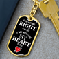 My Heart To You Keychain Stainless Steel or 18k Gold Dog Tag Keyring-Express Your Love Gifts