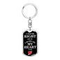 My Heart To You Keychain Stainless Steel or 18k Gold Dog Tag Keyring-Express Your Love Gifts