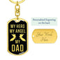 My Hero My Angel My Dad Dog Tag Pendant Keychain Stainless Steel or 18k Gold-Express Your Love Gifts