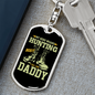My Hero Wears Hunting Boots Keychain Stainless Steel or 18k Gold Dog Tag Keyring-Express Your Love Gifts