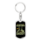 My Hero Wears Hunting Boots Keychain Stainless Steel or 18k Gold Dog Tag Keyring-Express Your Love Gifts