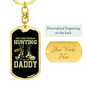 My Hero Wears Hunting Boots Keychain Stainless Steel or 18k Gold Dog Tag Keyring-Express Your Love Gifts