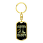 My Hero Wears Hunting Boots Keychain Stainless Steel or 18k Gold Dog Tag Keyring-Express Your Love Gifts