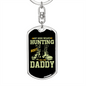 My Hero Wears Hunting Boots Keychain Stainless Steel or 18k Gold Dog Tag Keyring-Express Your Love Gifts