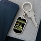 My Hero Wears Hunting Boots Keychain Stainless Steel or 18k Gold Dog Tag Keyring-Express Your Love Gifts