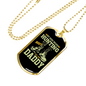 My Hero Wears Hunting Boots Necklace Stainless Steel or 18k Gold Dog Tag 24" Chain-Express Your Love Gifts