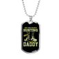 My Hero Wears Hunting Boots Necklace Stainless Steel or 18k Gold Dog Tag 24" Chain-Express Your Love Gifts