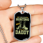 My Hero Wears Hunting Boots Necklace Stainless Steel or 18k Gold Dog Tag 24" Chain-Express Your Love Gifts