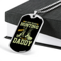 My Hero Wears Hunting Boots Necklace Stainless Steel or 18k Gold Dog Tag 24" Chain-Express Your Love Gifts