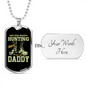 My Hero Wears Hunting Boots Necklace Stainless Steel or 18k Gold Dog Tag 24" Chain-Express Your Love Gifts