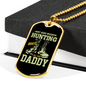 My Hero Wears Hunting Boots Necklace Stainless Steel or 18k Gold Dog Tag 24" Chain-Express Your Love Gifts