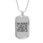 My Horse Isn't Spoiled Horse Necklace Stainless Steel or 18k Gold Dog Tag 24" Chain-Express Your Love Gifts
