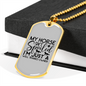 My Horse Isn't Spoiled Horse Necklace Stainless Steel or 18k Gold Dog Tag 24" Chain-Express Your Love Gifts