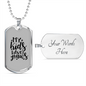 My Kids Have Paws Necklace Stainless Steel or 18k Gold Dog Tag 24" Chain-Express Your Love Gifts