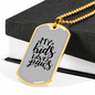 My Kids Have Paws Necklace Stainless Steel or 18k Gold Dog Tag 24" Chain-Express Your Love Gifts