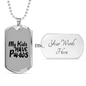 My Kids Have Paws Transparent Necklace Stainless Steel or 18k Gold Dog Tag 24" Chain-Express Your Love Gifts