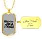 My Kids Have Paws Transparent Necklace Stainless Steel or 18k Gold Dog Tag 24" Chain-Express Your Love Gifts