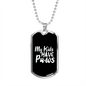 My Kids Have Paws White Necklace Stainless Steel or 18k Gold Dog Tag 24" Chain-Express Your Love Gifts