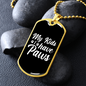 My Kids Have Paws White Plain Necklace Stainless Steel or 18k Gold Dog Tag 24" Chain-Express Your Love Gifts