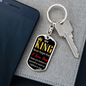 My King Keychain Stainless Steel or 18k Gold Dog Tag Keyring-Express Your Love Gifts