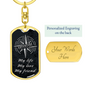 My Life Adventure Keychain Stainless Steel or 18k Gold Dog Tag Keyring-Express Your Love Gifts