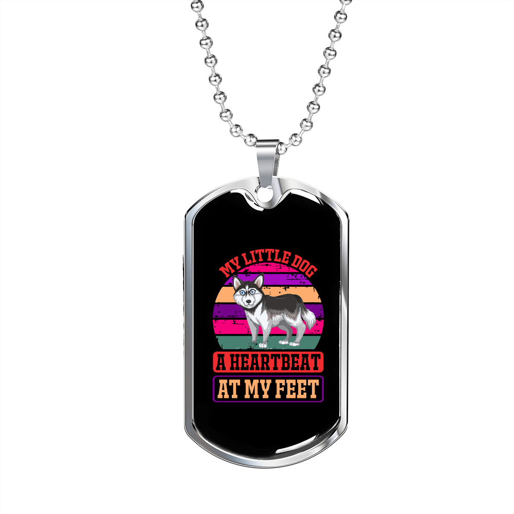 My Little Dog Colored Necklace Stainless Steel or 18k Gold Dog Tag 24" Chain-Express Your Love Gifts