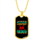 My Little Dog Green Necklace Stainless Steel or 18k Gold Dog Tag 24" Chain-Express Your Love Gifts