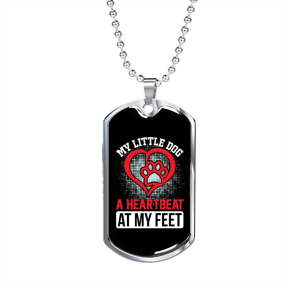 My Little Dog Heart Necklace Stainless Steel or 18k Gold Dog Tag 24" Chain-Express Your Love Gifts