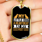 My Little Dog White Necklace Stainless Steel or 18k Gold Dog Tag 24" Chain-Express Your Love Gifts
