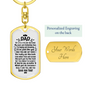 My Little Eyes Dad Keychain Stainless Steel or 18k Gold Dog Tag Keyring-Express Your Love Gifts