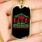 My Lord My Strength Christian Necklace Stainless Steel or 18k Gold Dog Tag 24" Chain-Express Your Love Gifts