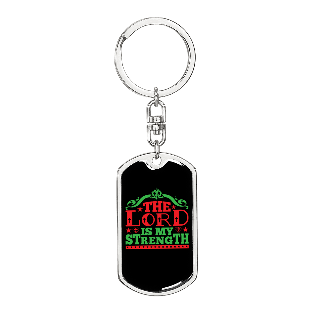 My Lord My Strength Keychain Stainless Steel or 18k Gold Dog Tag Keyring-Express Your Love Gifts