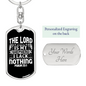 My Lord Shepherd Psalm 23:1 Keychain Stainless Steel or 18k Gold Dog Tag Keyring-Express Your Love Gifts