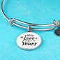 My Love Is Yours Circle Pendant Bangle Stainless Steel or 18k Gold 18-22"-Express Your Love Gifts